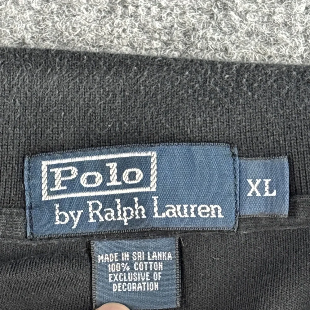 Polo Ralph Lauren Shirt Men's XL Black Cotton Mesh Short Sleeve Red Pony Classic